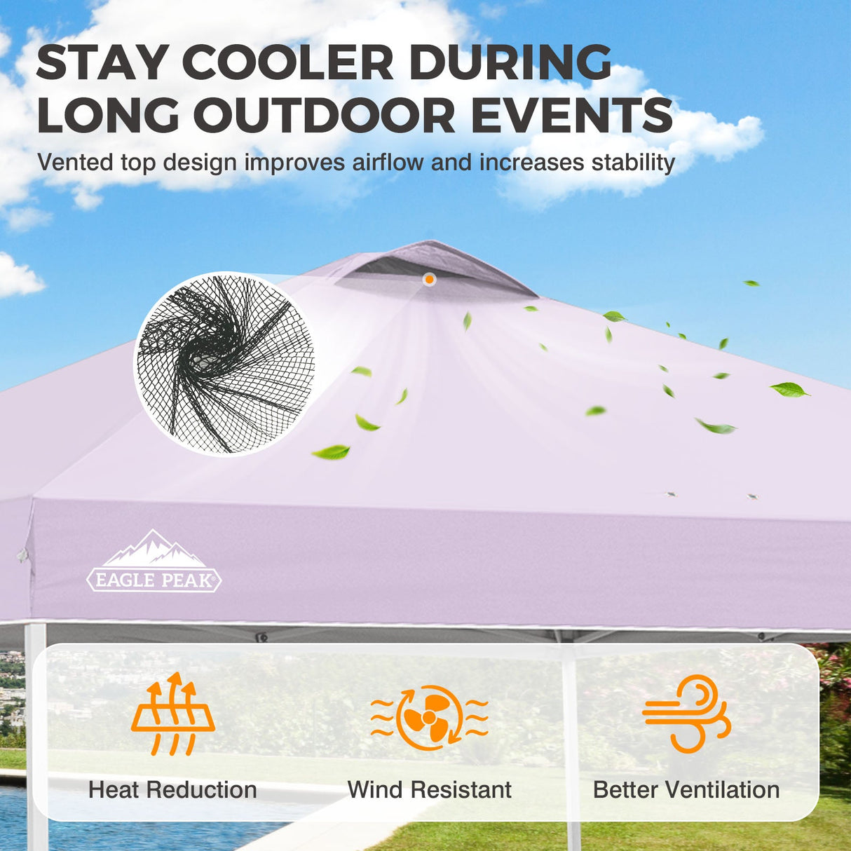 Easy Setup Straight Leg 10x10 Pop Up Canopy Tent w/ 100 sqft of Shade - Eagle Peak®