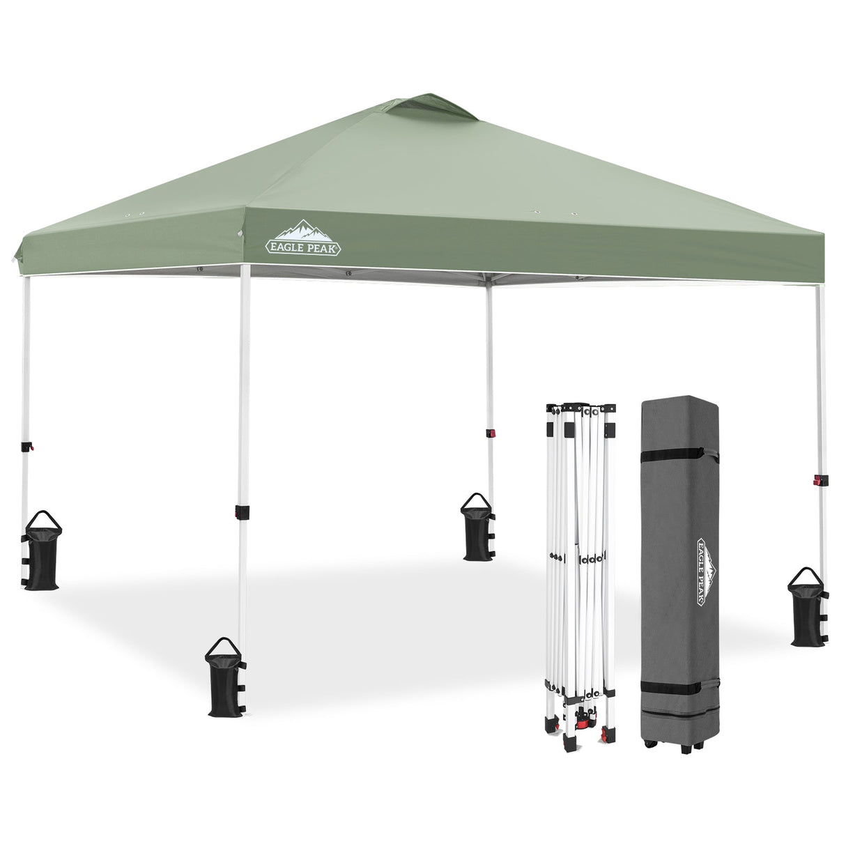 Easy Setup Straight Leg 10x10 Pop Up Canopy Tent w/ 100 sqft of Shade - Eagle Peak Custom Canopy Tent