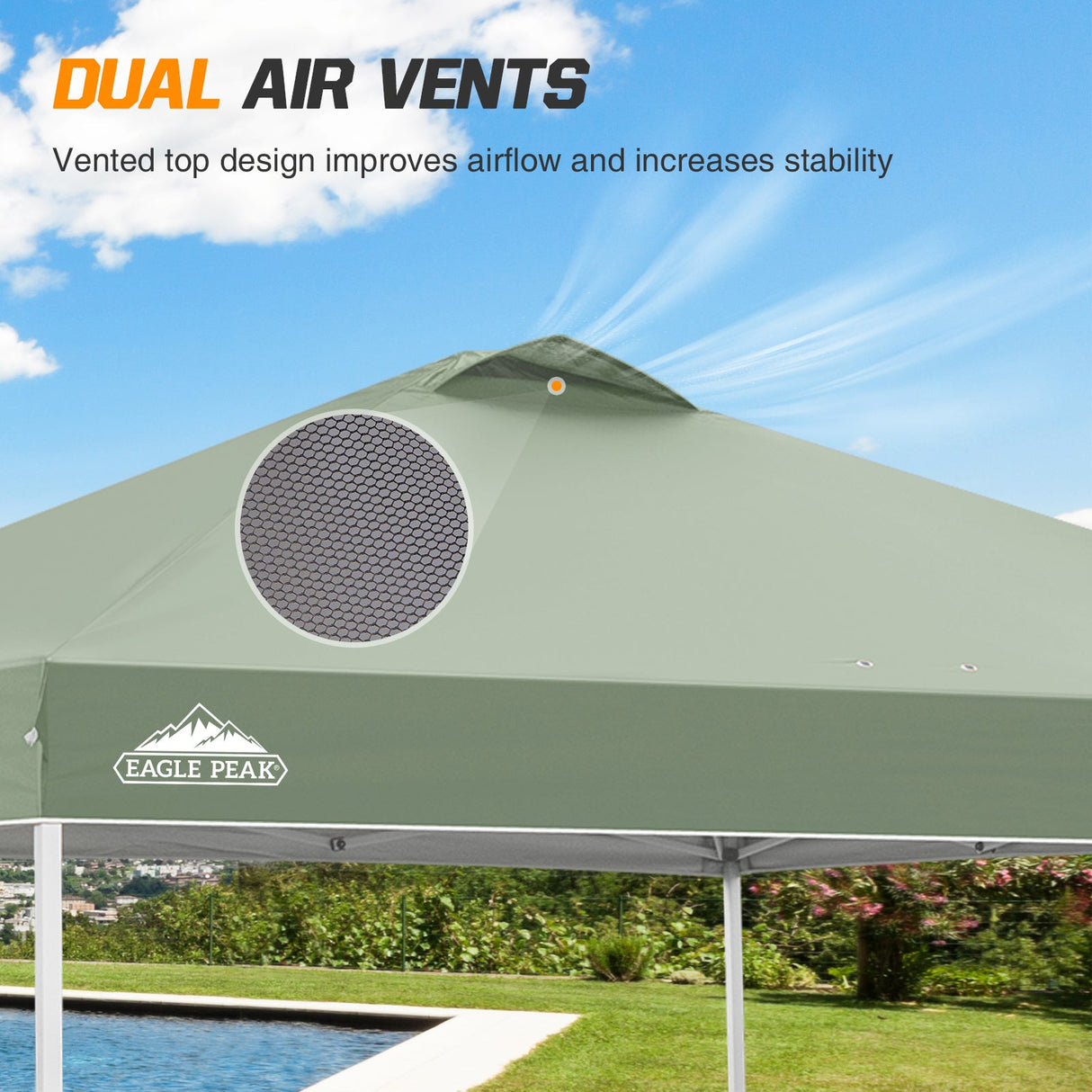 Easy Setup Straight Leg 10x10 Pop Up Canopy Tent w/ 100 sqft of Shade - Eagle Peak Custom Canopy Tent