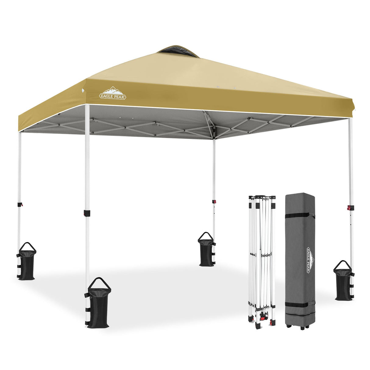 Easy Setup Straight Leg 10x10 Pop Up Canopy Tent w/ 100 sqft of Shade - Eagle Peak®