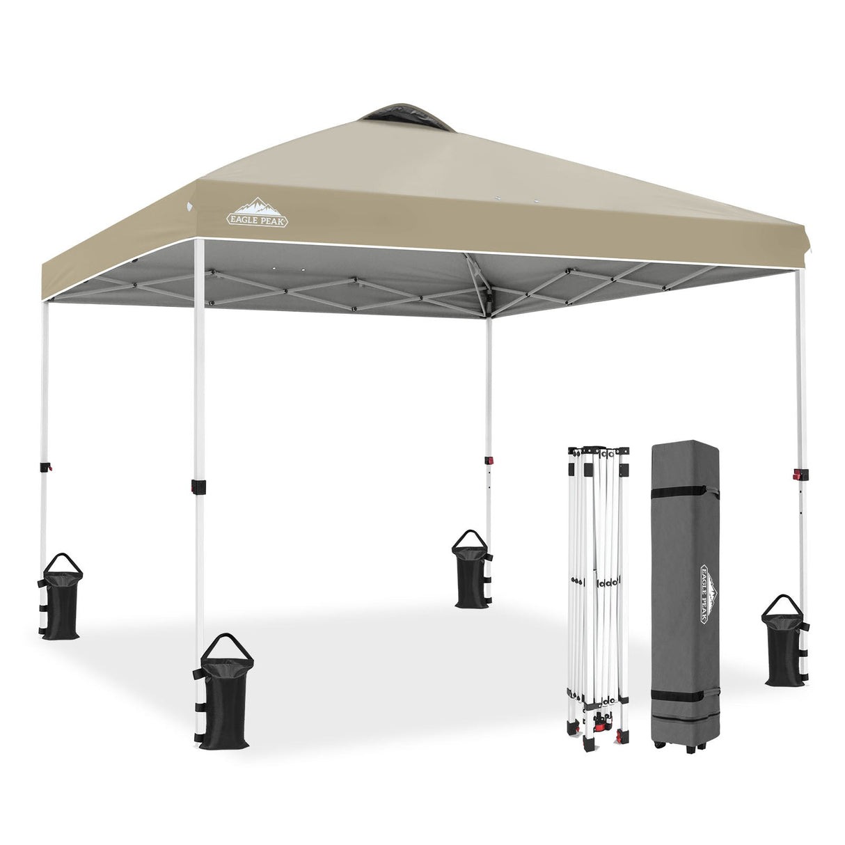 Easy Setup Straight Leg 10x10 Pop Up Canopy Tent w/ 100 sqft of Shade - Eagle Peak®
