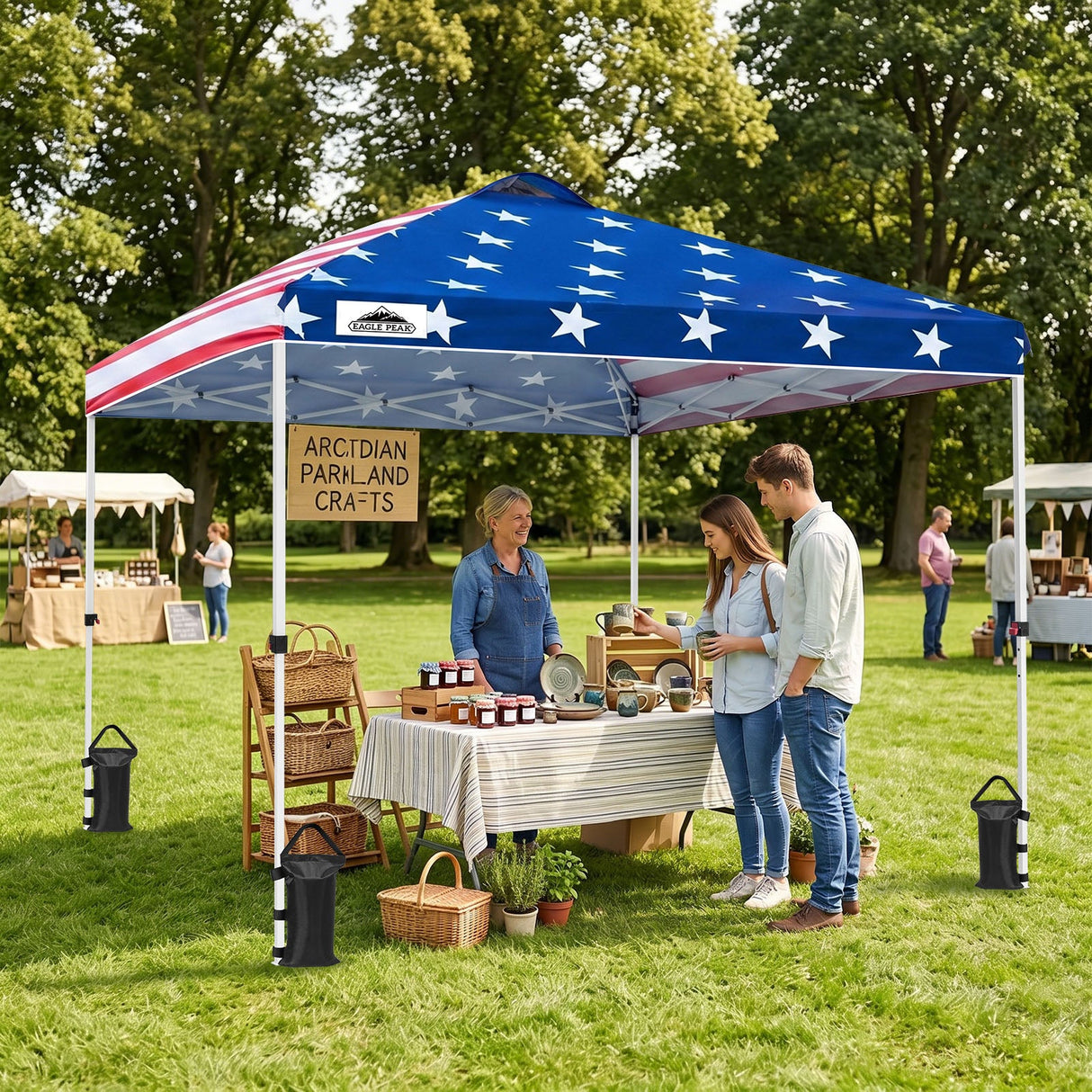 Easy Setup Straight Leg 10x10 Pop Up Canopy Tent w/ 100 sqft of Shade - Eagle Peak®