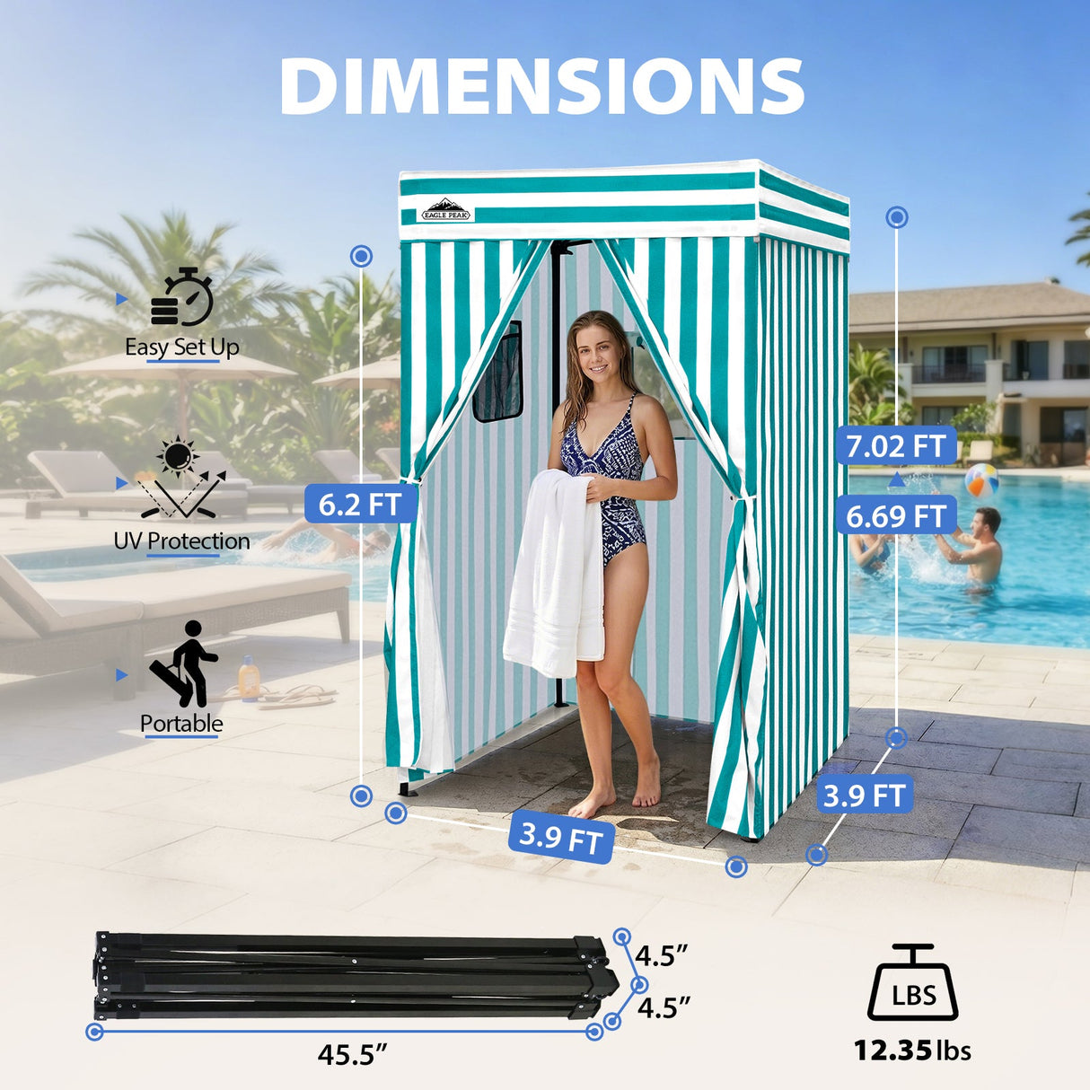 Flat Top 4x4 Pop-up Canopy Changing Room - Eagle Peak®