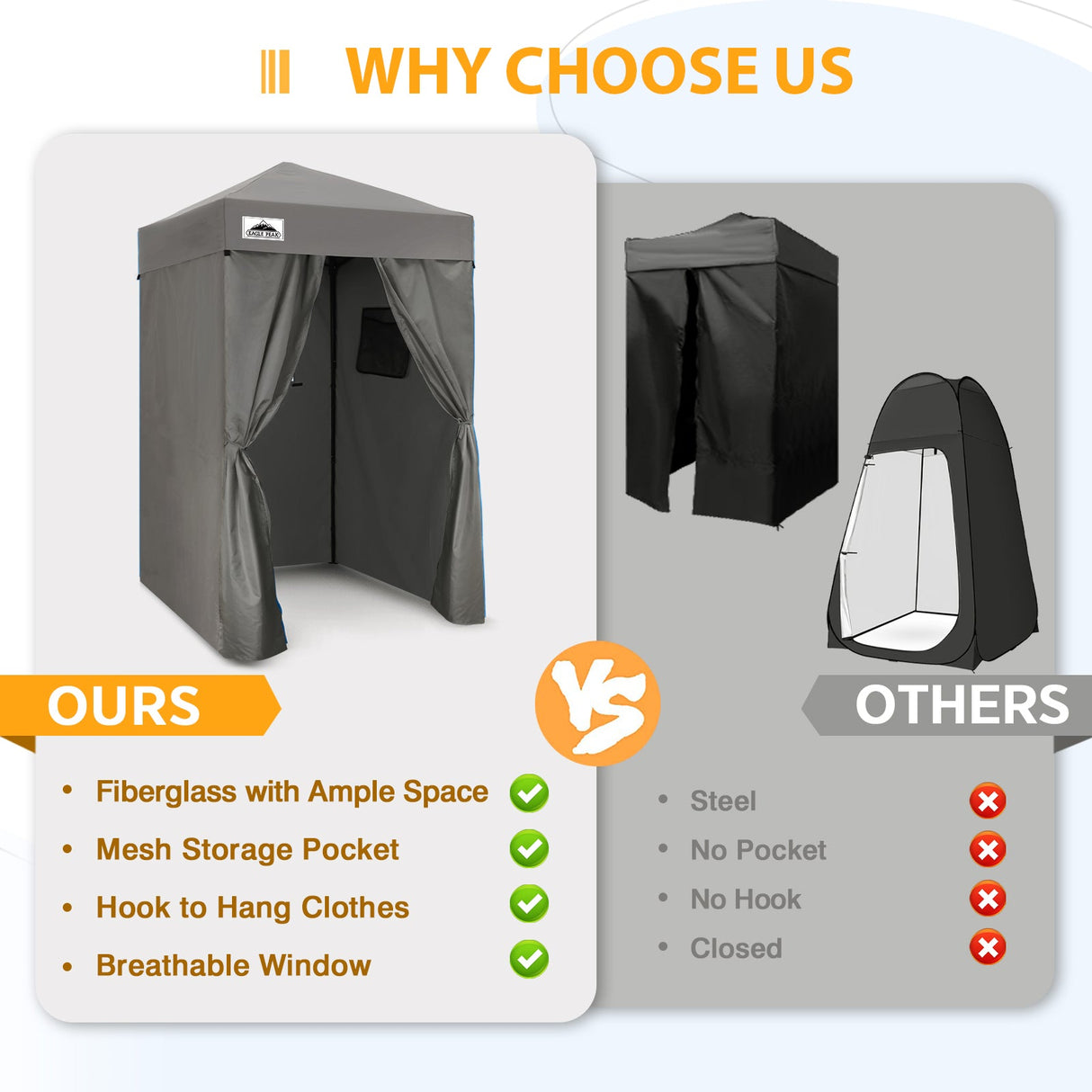 Flex Ultra Compact 4x4 Pop Up Changing Room Canopy - Eagle Peak Custom Canopy Tent