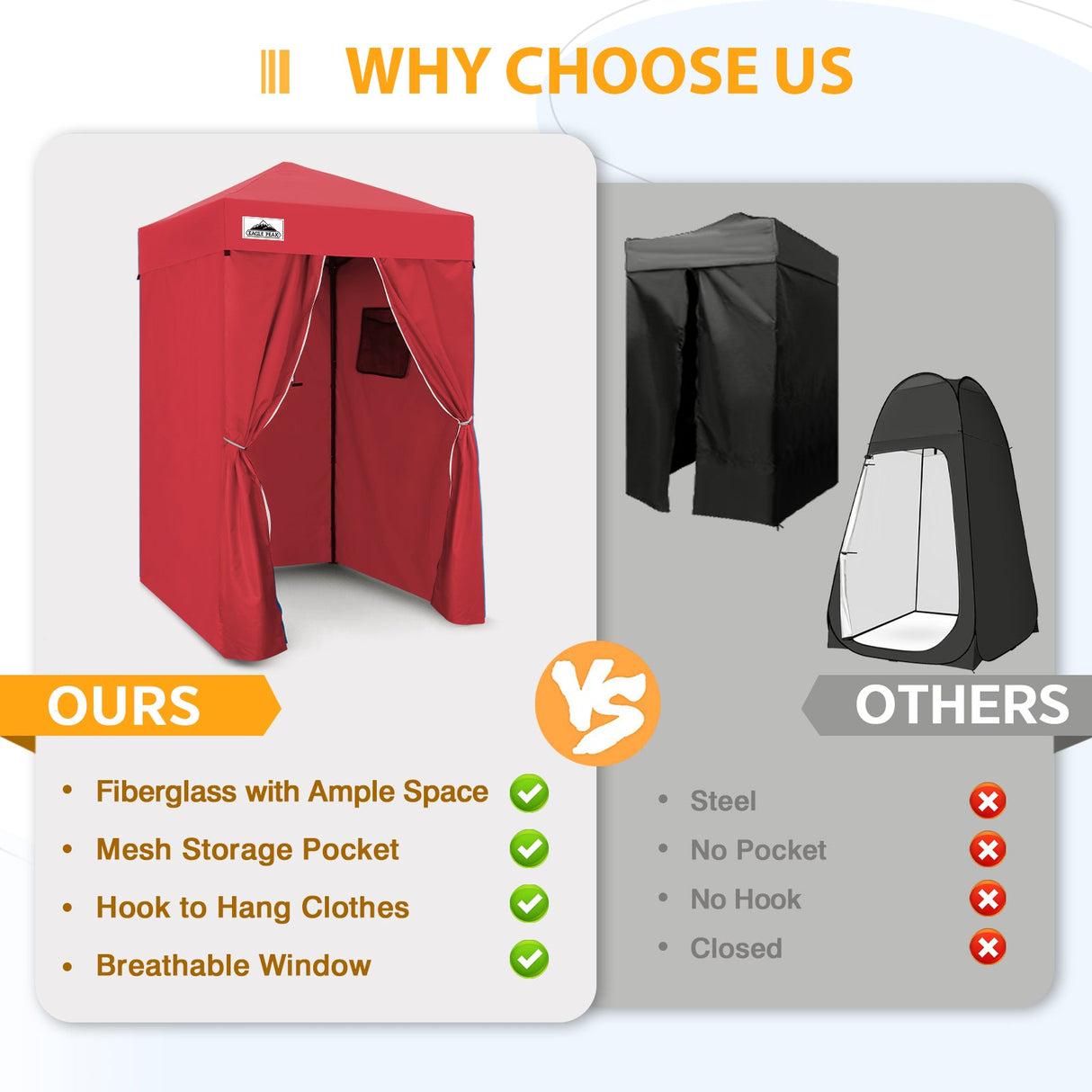 Flex Ultra Compact 4x4 Pop Up Changing Room Canopy - Eagle Peak Custom Canopy Tent