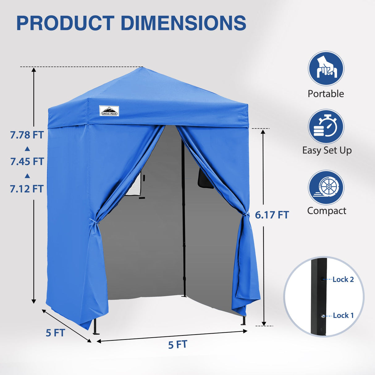 Flex Ultra Compact 5x5 Changing Room - Eagle Peak Custom Canopy Tent