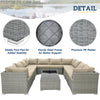 EAGLE PEAK 12 Piece Outdoor Wicker Patio Furniture Set with 2 Coffee Tables, PE Rattan Sectional Conversation Sofa Set with Seating for 10 People