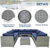 EAGLE PEAK 12 Piece Outdoor Wicker Patio Furniture Set with 2 Coffee Tables, PE Rattan Sectional Conversation Sofa Set with Seating for 10 People