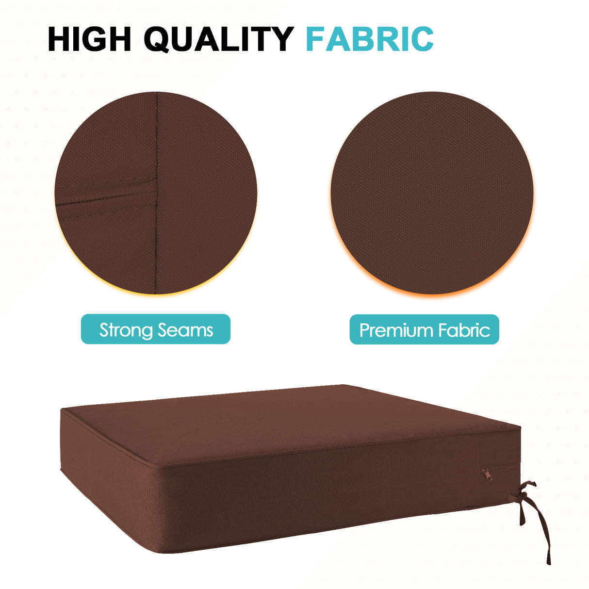 Outdoor Deep Seat Patio Seat Cushion Set, 25x25x5 inch, 2-Piece Back Chair Cushion