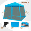 EAGLE PEAK 10x10 Slant Leg Easy Setup Pop Up Canopy Tent with Mosquito Netting 64 sqft of Shade