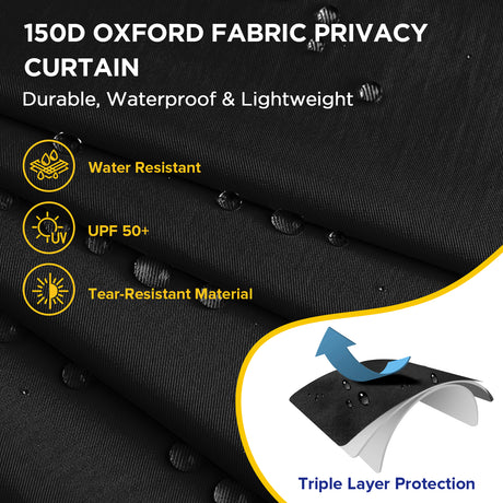 Portable Privacy Tent Hanging Privacy Curtain, Square/Triangular, Black