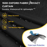 Portable Privacy Tent Hanging Privacy Curtain, Square/Triangular, Black