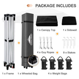 12x12 Commercial Heavy Duty Pop up Canopy with 1 Sidewall