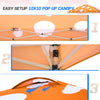 Eagle Peak SHADE GRAPHiX Easy Setup 10x10 Pop Up Canopy Tent with Digital Printed Orange Mushroom Top
