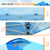 Eagle Peak SHADE GRAPHiX Easy Setup 10x10 Pop Up Canopy Tent with Digital Printed Blue Abstract Top