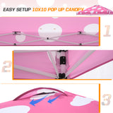 Eagle Peak SHADE GRAPHiX Easy Setup 10x10 Pop Up Canopy Tent (Pink Mushroom Top)