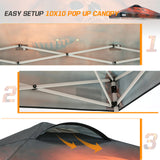 EAGLE PEAK 10x10 Pop Up Canopy, Instant Outdoor Canopy Tent, Straight Leg Pop Up Tent for Parties, Camping, The Beach and More, 100 Square Feet of Shade, Horror Skull