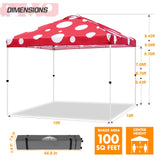 EAGLE PEAK E100/O100 Easy Setup 10x10 Straight Leg Pop Up Canopy Tent with Graphix Top