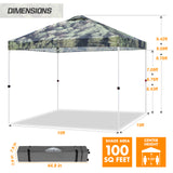 Eagle Peak SHADE GRAPHiX Easy Setup 10x10 Pop Up Canopy Tent with Digital Printed Tree Camo Top