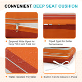 Outdoor Deep Seat Patio Seat Cushion Set, 25x25x5 inch, 2-Piece Back Chair Cushion