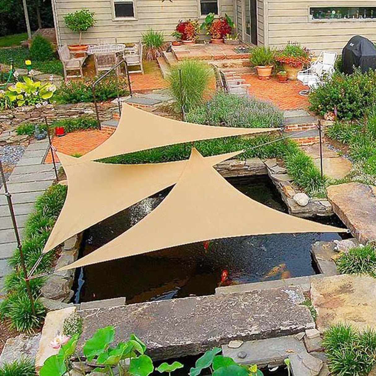 EAGLE PEAK Sun Shade Sail Right Triangle Canopy 12x 12x 17 UV Block Awning for Outdoor Patio Lawn Garden Backyard Deck