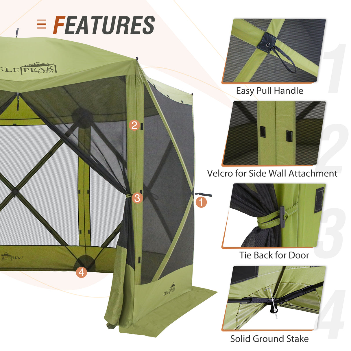 12 x 12 ft Pop Up 6 Sided Instant Gazebo Canopy with Mesh Netting