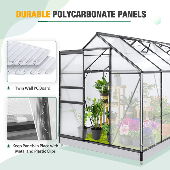 EAGLE PEAK 10x6x7 Polycarbonate and Aluminum Walk-in Hobby Greenhouse