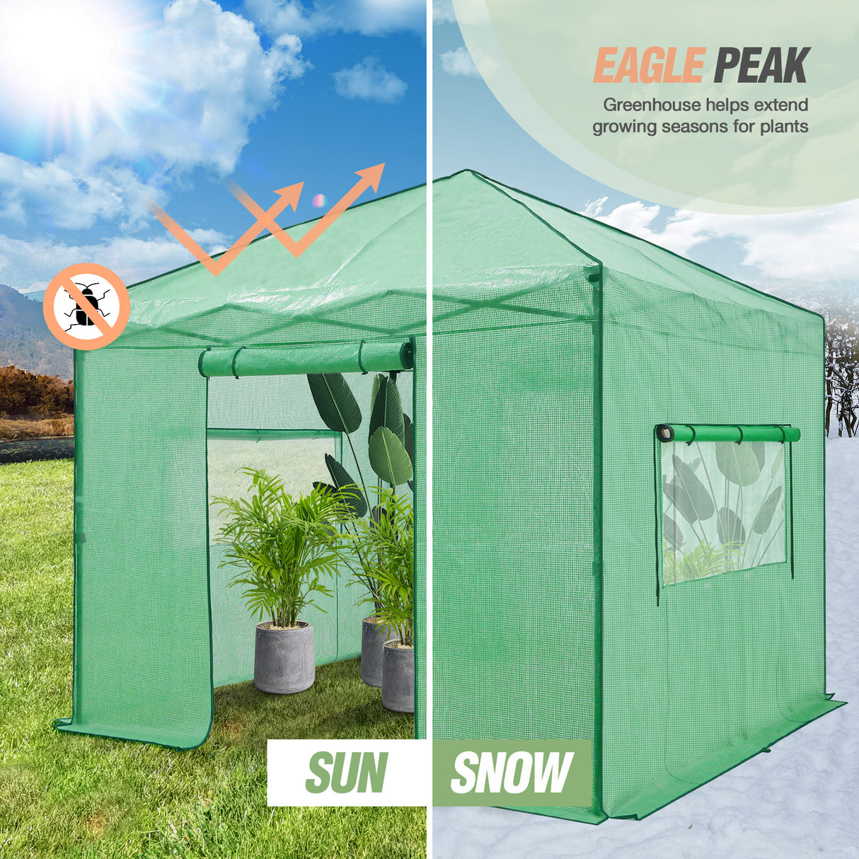 10x10 Walk In Pop Up Greenhouse
