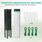 6x4/8x6/10x10 Portable Walk in Greenhouse with Polyester Reinforced Corners, Gray/White, Green/White