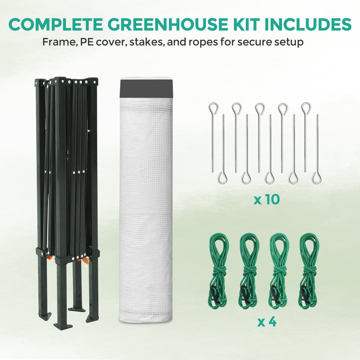 6x4/8x6/10x10 Portable Walk in Greenhouse with Polyester Reinforced Corners, Gray/White, Green/White