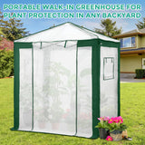 6x4/8x6/10x10 Portable Walk in Greenhouse with Polyester Reinforced Corners, Gray/White, Green/White