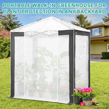 6x4/8x6/10x10 Portable Walk in Greenhouse with Polyester Reinforced Corners, Gray/White, Green/White