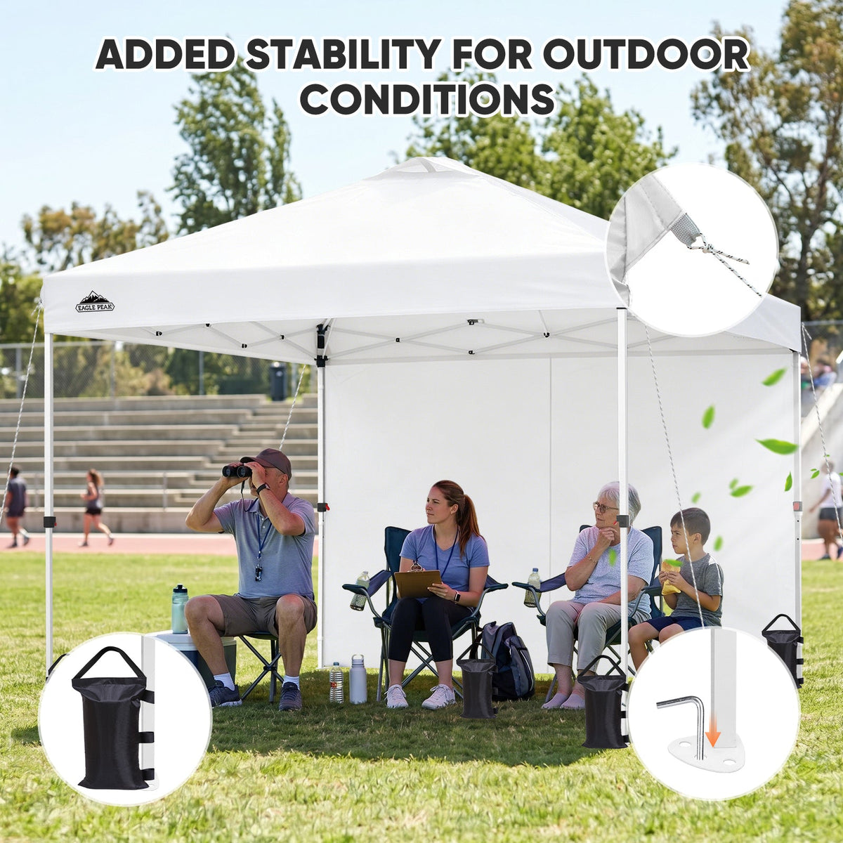 Heavy Duty 10x10 Pop Up Canopy Tent, 1 Canopy Sidewall - Eagle Peak®