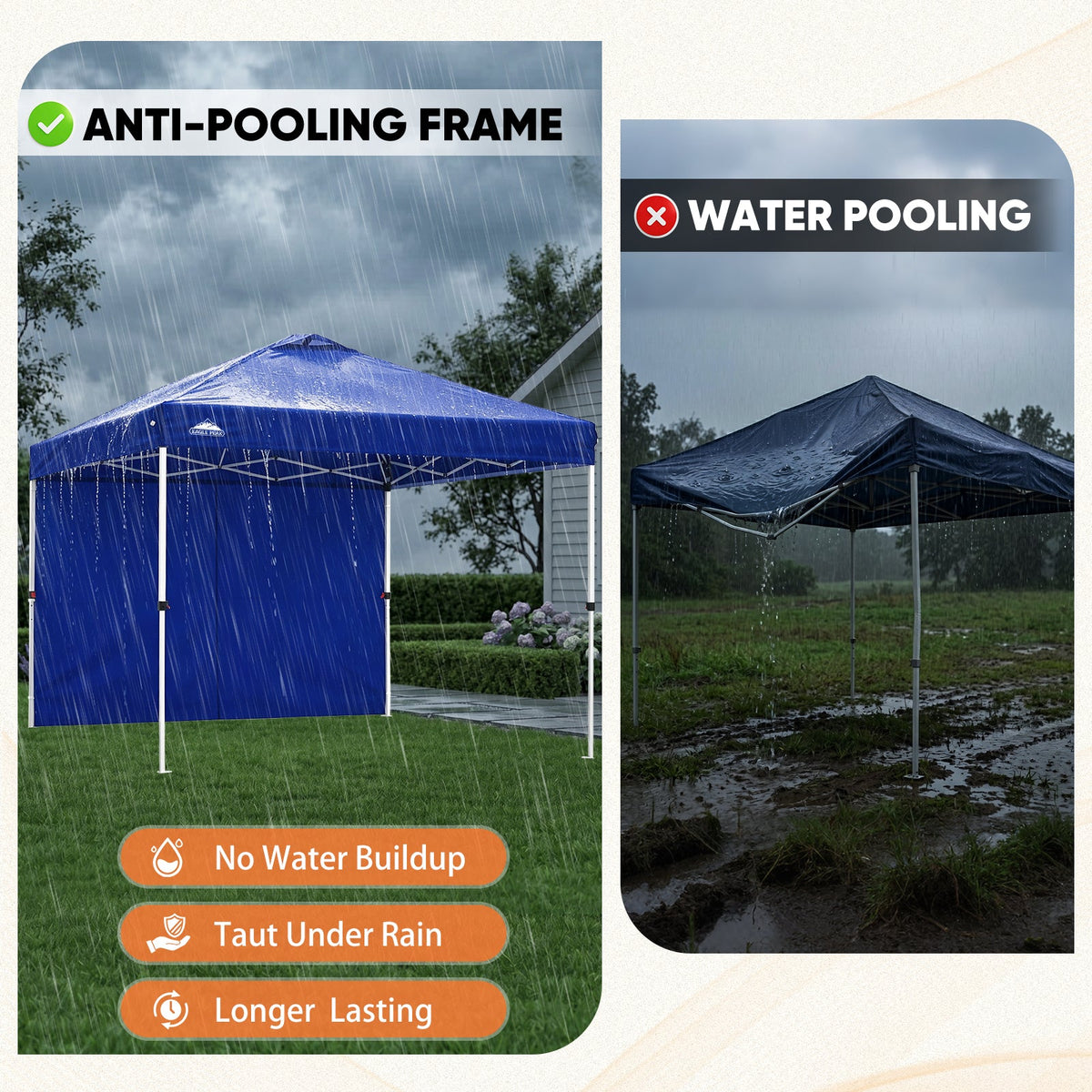 Heavy Duty 10x10 Pop Up Canopy Tent, 1 Canopy Sidewall - Eagle Peak®