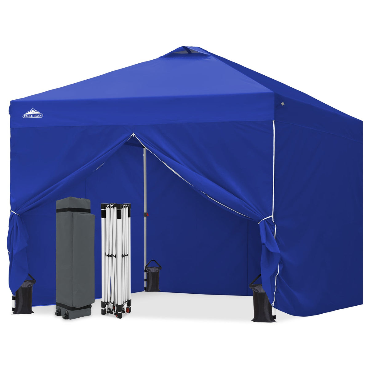 Heavy Duty 10x10 Pop Up Canopy Tent, 4 Canopy Sidewalls - Eagle Peak®