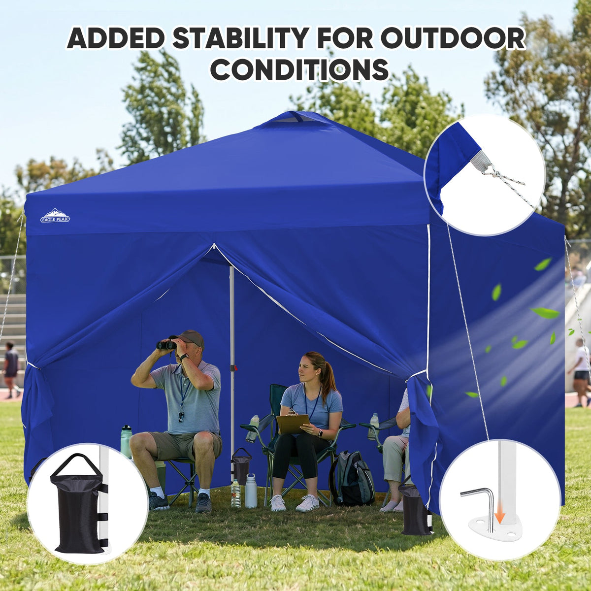 Heavy Duty 10x10 Pop Up Canopy Tent, 4 Canopy Sidewalls - Eagle Peak®