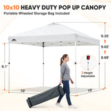 Heavy Duty 10x10 Pop Up Canopy Tent - Eagle Peak®