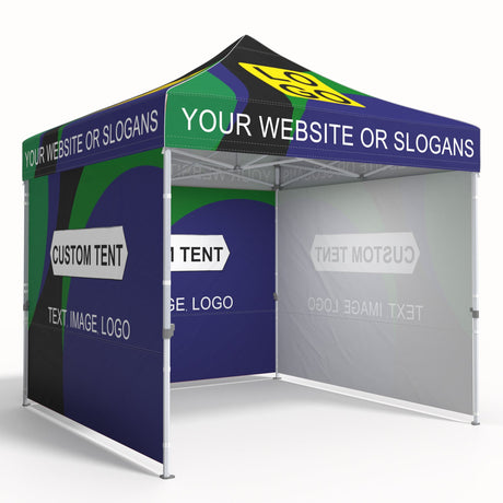 Heavy - Duty Canopy Tent with 3 Wall Panels with Your Logo and Custom Design 10x10 ft - Eagle Peak Custom Canopy Tent