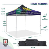 Heavy - Duty Canopy Tent with One Wall Panel with Your Logo and Custom Design 10x10 ft - Eagle Peak Custom Canopy Tent