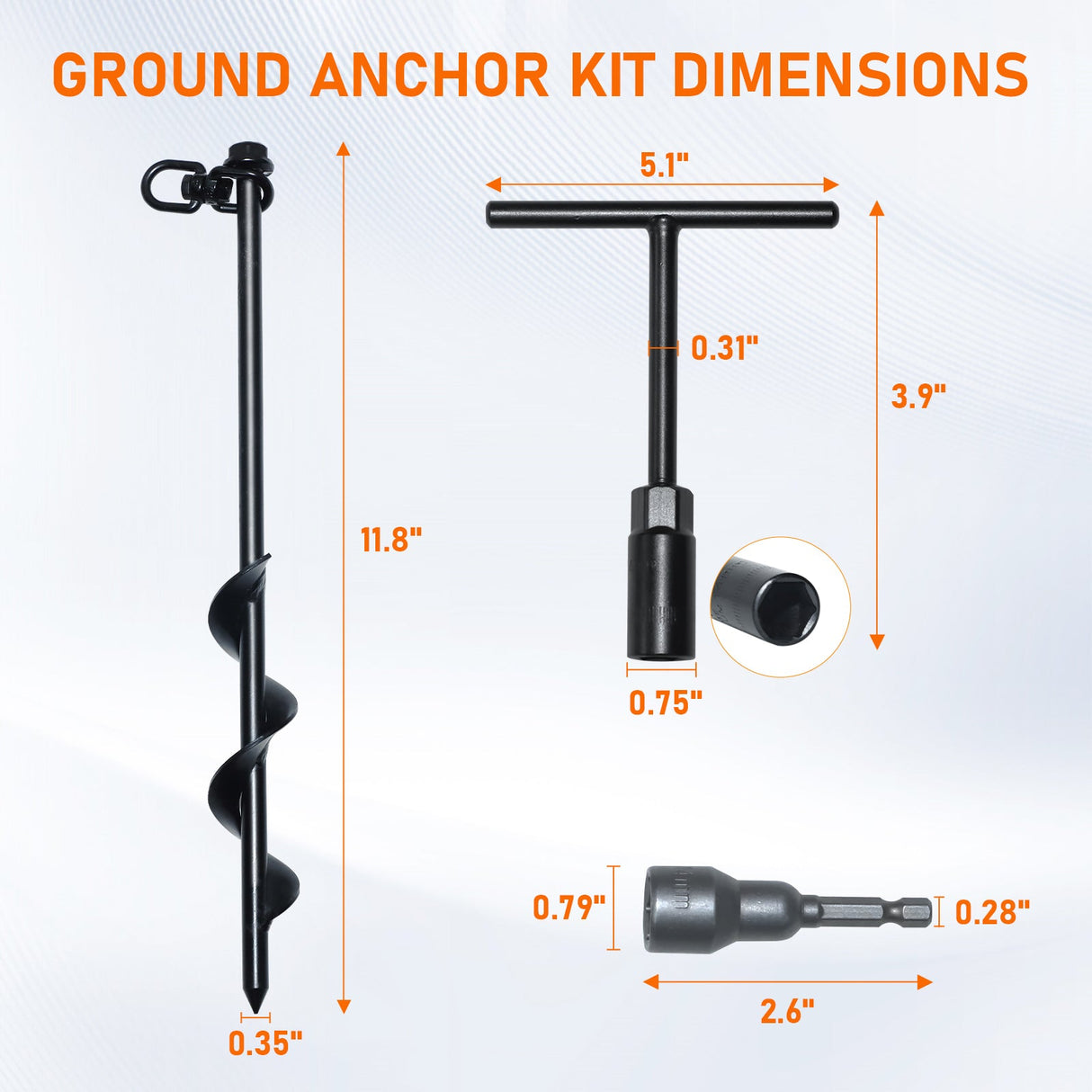 Heavy Duty Ground Anchor Kit(Set of 4) - Eagle Peak Custom Canopy Tent