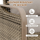 Modern Wicker Outdoor Chair,2 Chairs 2 Ottomans, 4 Pieces, Brown/Gray - Eagle Peak®