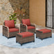 Modern Wicker Outdoor Chair,2 Chairs 2 Ottomans, 4 Pieces, Brown/Gray - Eagle Peak Custom Canopy Tent