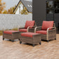 Modern Wicker Outdoor Chair,2 Chairs 2 Ottomans, 4 Pieces, Brown/Gray - Eagle Peak Custom Canopy Tent