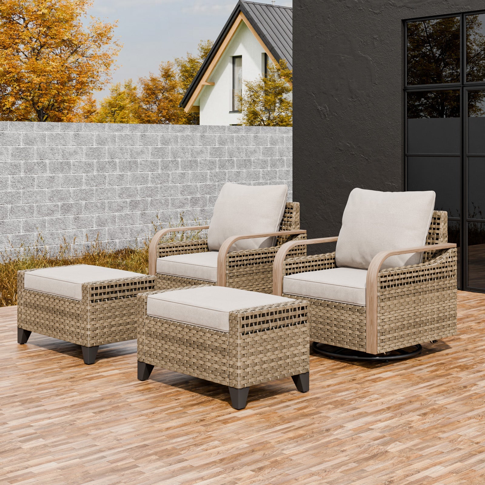 Chaise Outsunny Patio Furniture Outsunny 4PCS Outdoor Patio PE