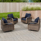 Modern Wicker Outdoor Glider Rocking Chair,4 Chairs, Brown/Gray - Eagle Peak Custom Canopy Tent