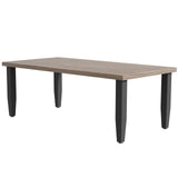 Modern Wicker Outdoor Modern Rectangle Small Patio Table, Wood Grain Top - Eagle Peak®