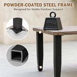 Modern Wicker Outdoor Modern Rectangle Small Patio Table, Wood Grain Top - Eagle Peak®