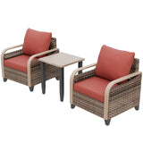 Modern Wicker Outdoor Table and Chairs Set of 3 - Eagle Peak®