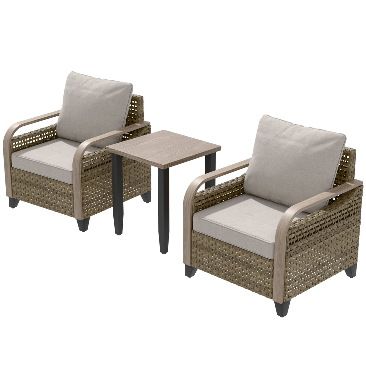 Modern Wicker Outdoor Table and Chairs Set of 3 - Eagle Peak®