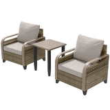Modern Wicker Outdoor Table and Chairs Set of 3 - Eagle Peak®